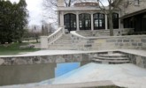 Stone detailing around pool and walls