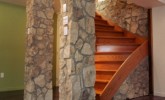 Great stone accents in a basement renovation